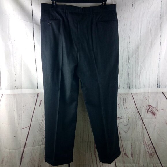 Bill Blass Studio 42R Super 100s 2 Button Charcoal Gray Striped 2pc Suit 37x31 - Picture 14 of 16